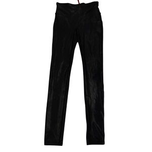 Spanx Faux Leather Leggings Black High Waisted‎ Tummy Control Small EUC